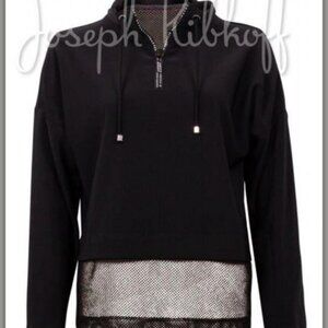 Joseph Ribkoff Long Sleeve Bottom Mesh Front Zipper Sweater